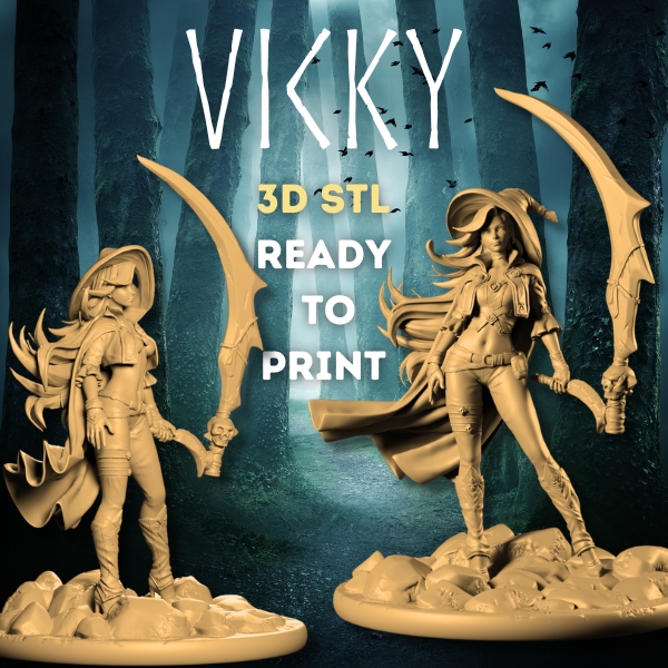 Vicky - The Witch Reaper - Pre-supported STL - 170mm & 32mm (SFW & NSFW)